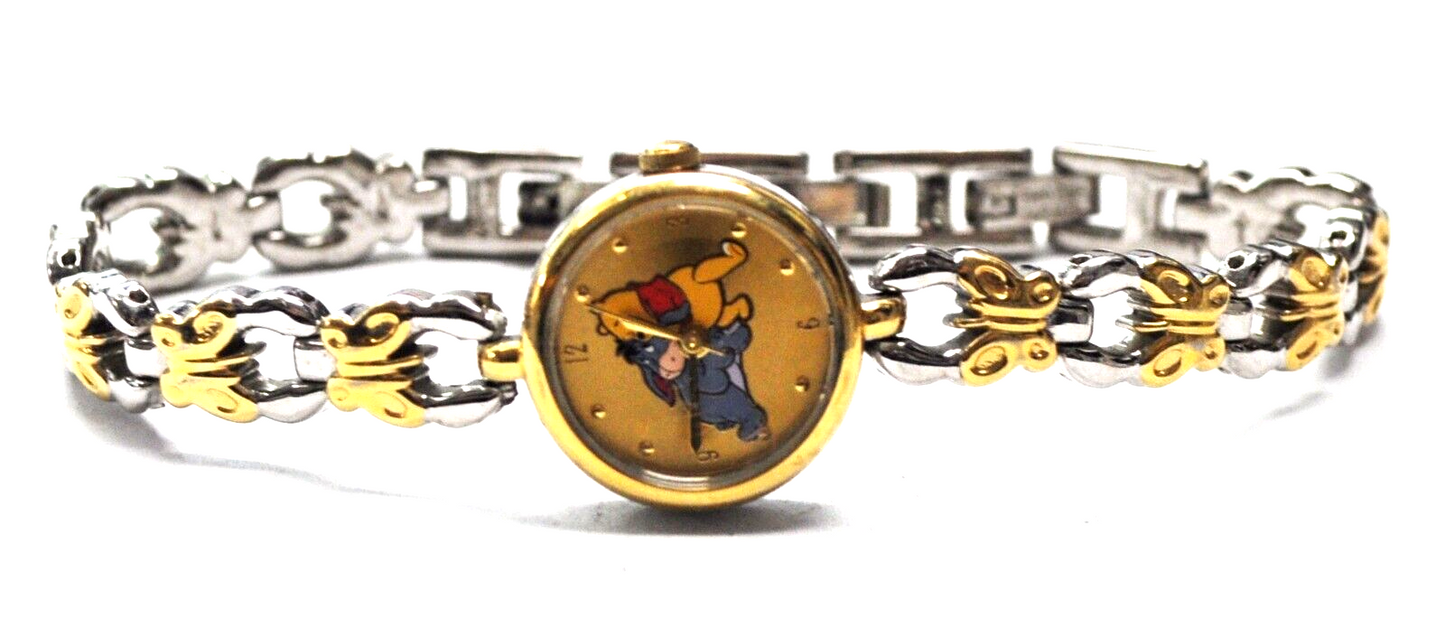 Winnie the Pooh Eeyore Gold Dial Butterfly Two Tone MC127 21mm 7-1/2" Wrist