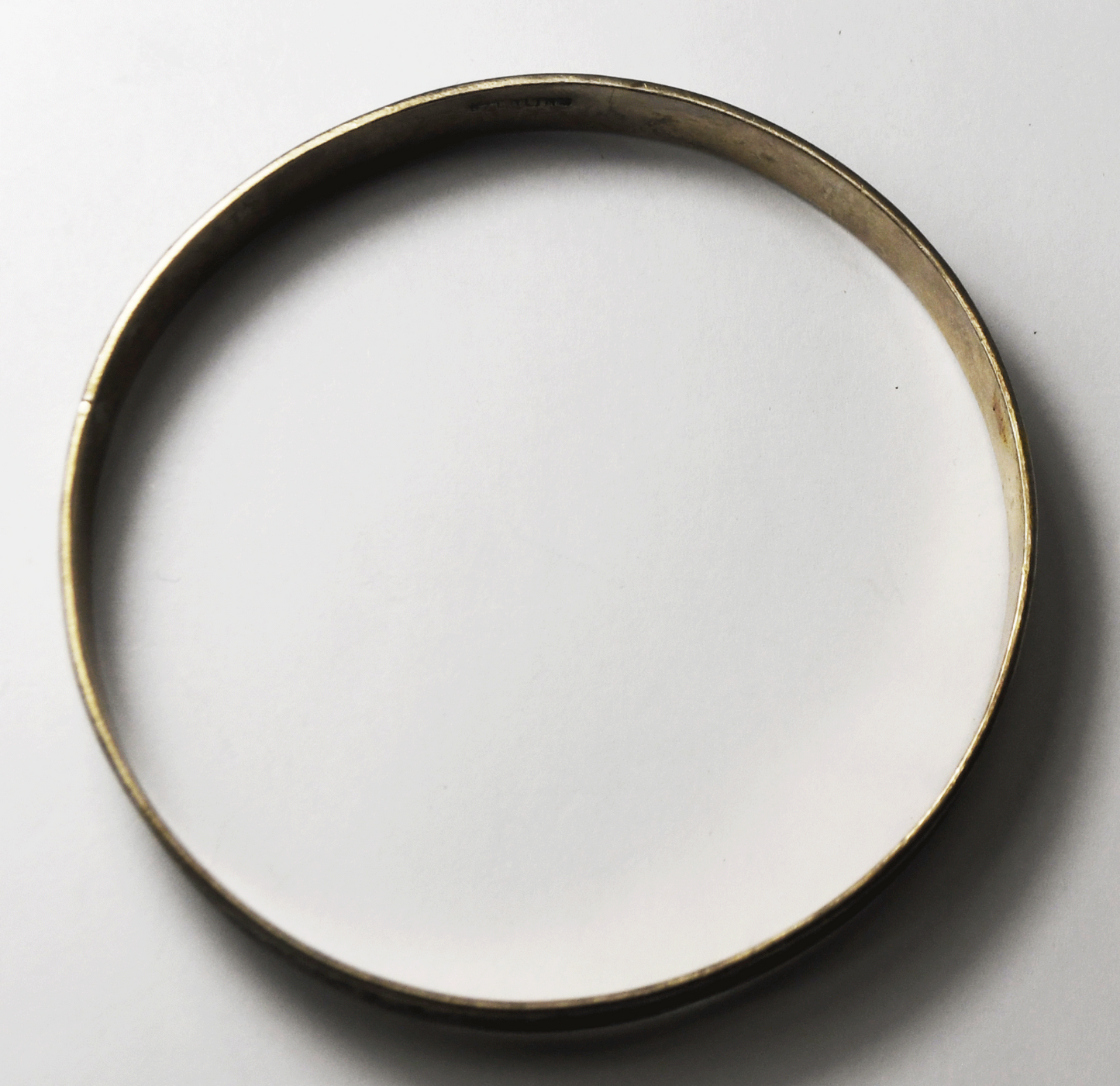 Sterling Silver Floral Repousse Flower Medium Bangle Bracelet 9mm