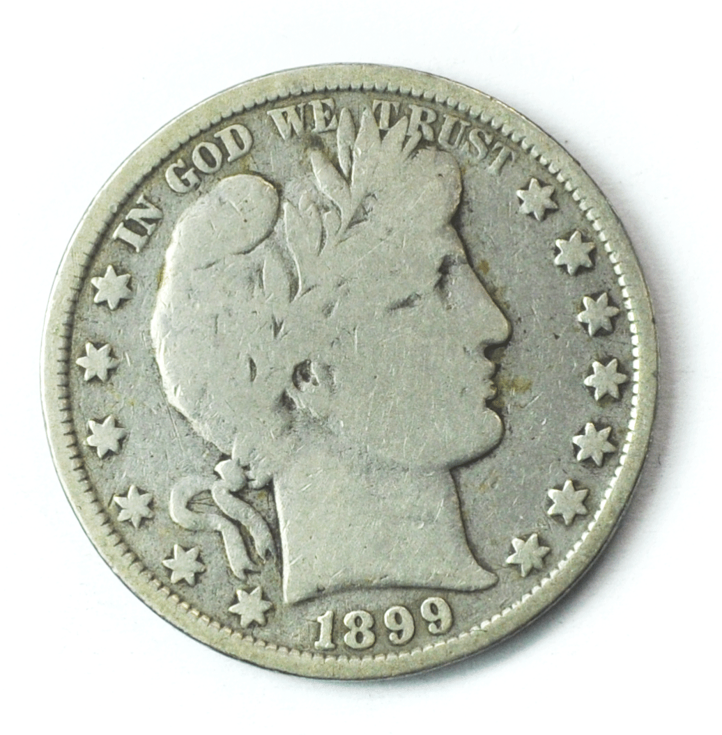 1899 50c Barber Silver Half Dollar Fifty Cents US Philadelphia