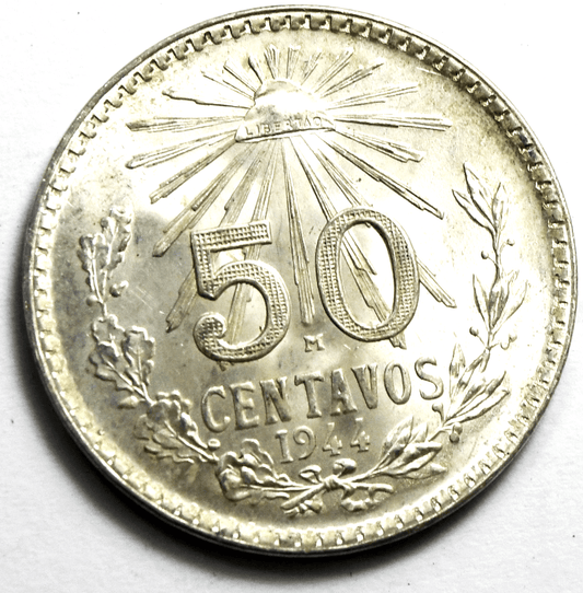 1944 Mexico Estados Unidos Mexicanos 50 Centavos KM# 447  Uncirculated