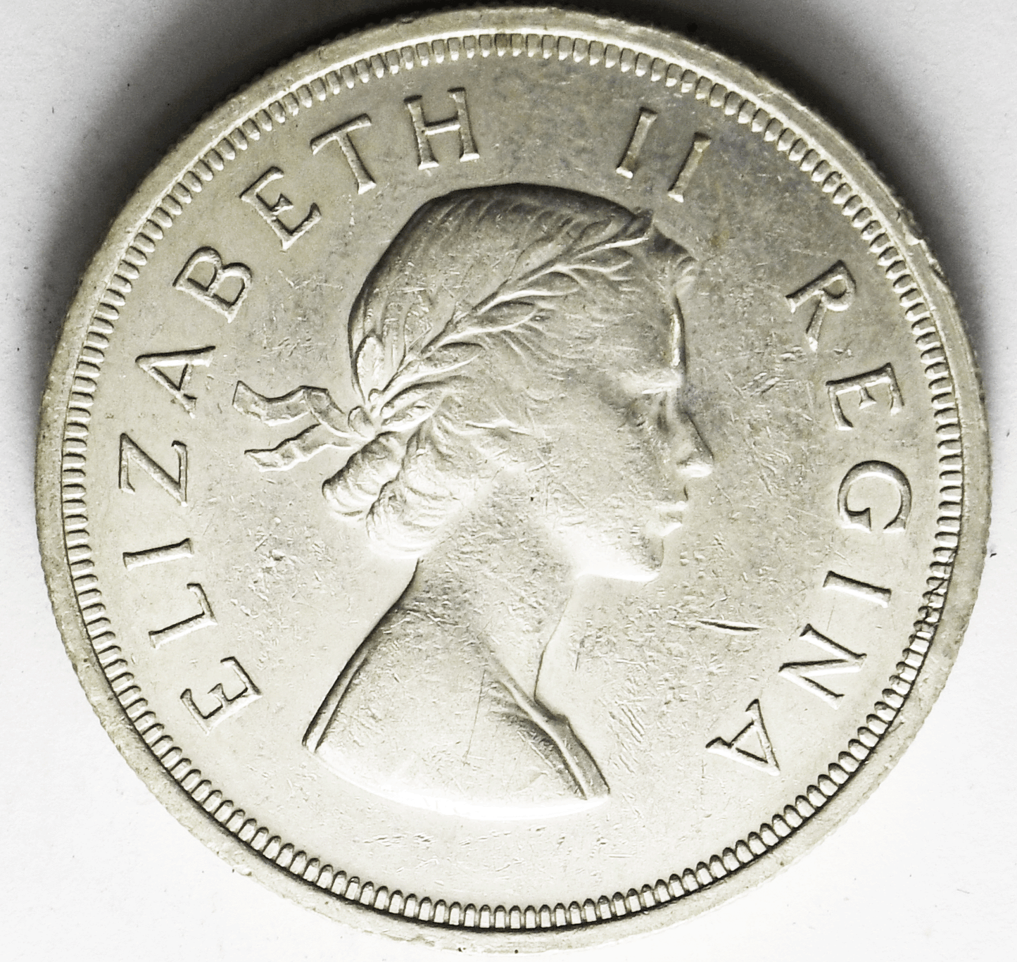 1956 South Africa 5 Five Shillings Silver Coin KM# 52