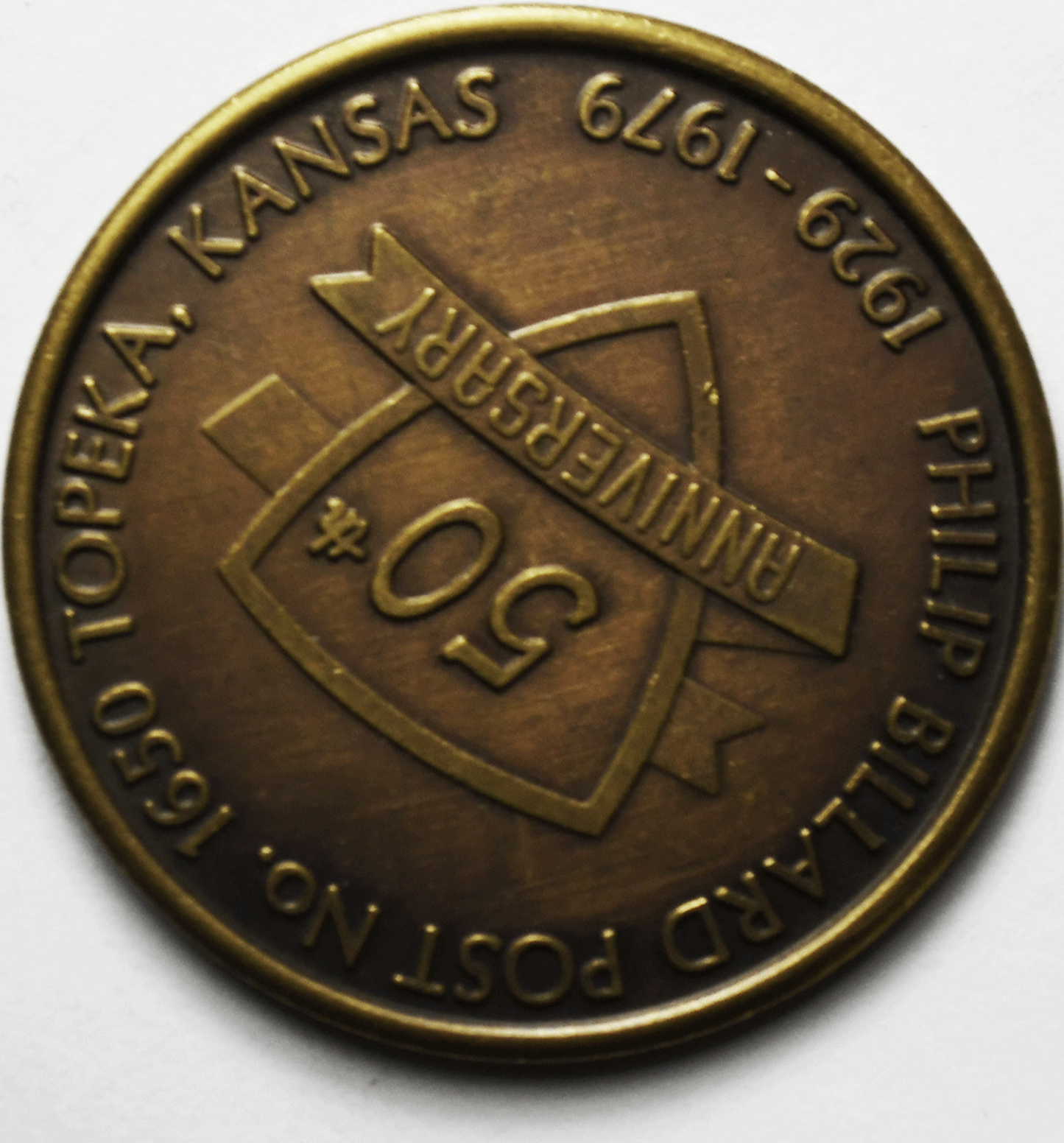 1979 Veterans of Foreign Wars VFW 50th Anniversary Medal 34mm Topeka KS