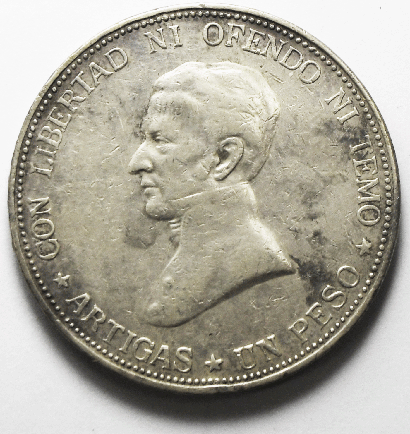 1917 Uruguay One Peso Silver Coin KM# 23