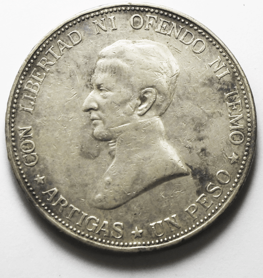 1917 Uruguay One Peso Silver Coin KM# 23