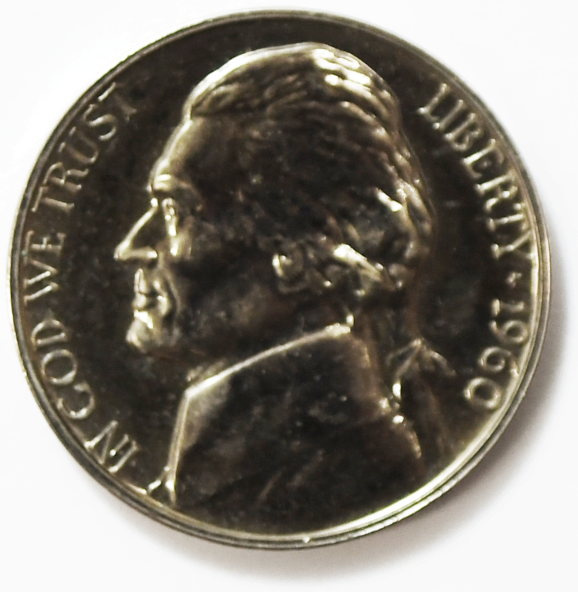 1960 5c Jefferson Proof Nickel Five Cents Uncirculated From Proof Set