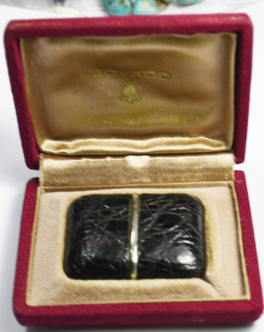 Vintage Movado Ermetophon Pocket Desk Travel Alarm Clock w Box 3-1/8" x 1-1/2"