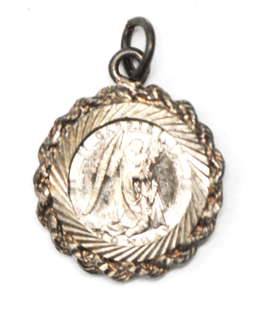Sterling Silver Bezel .999 Fine Angel of the Day Monday Gabriel Charm 23mm