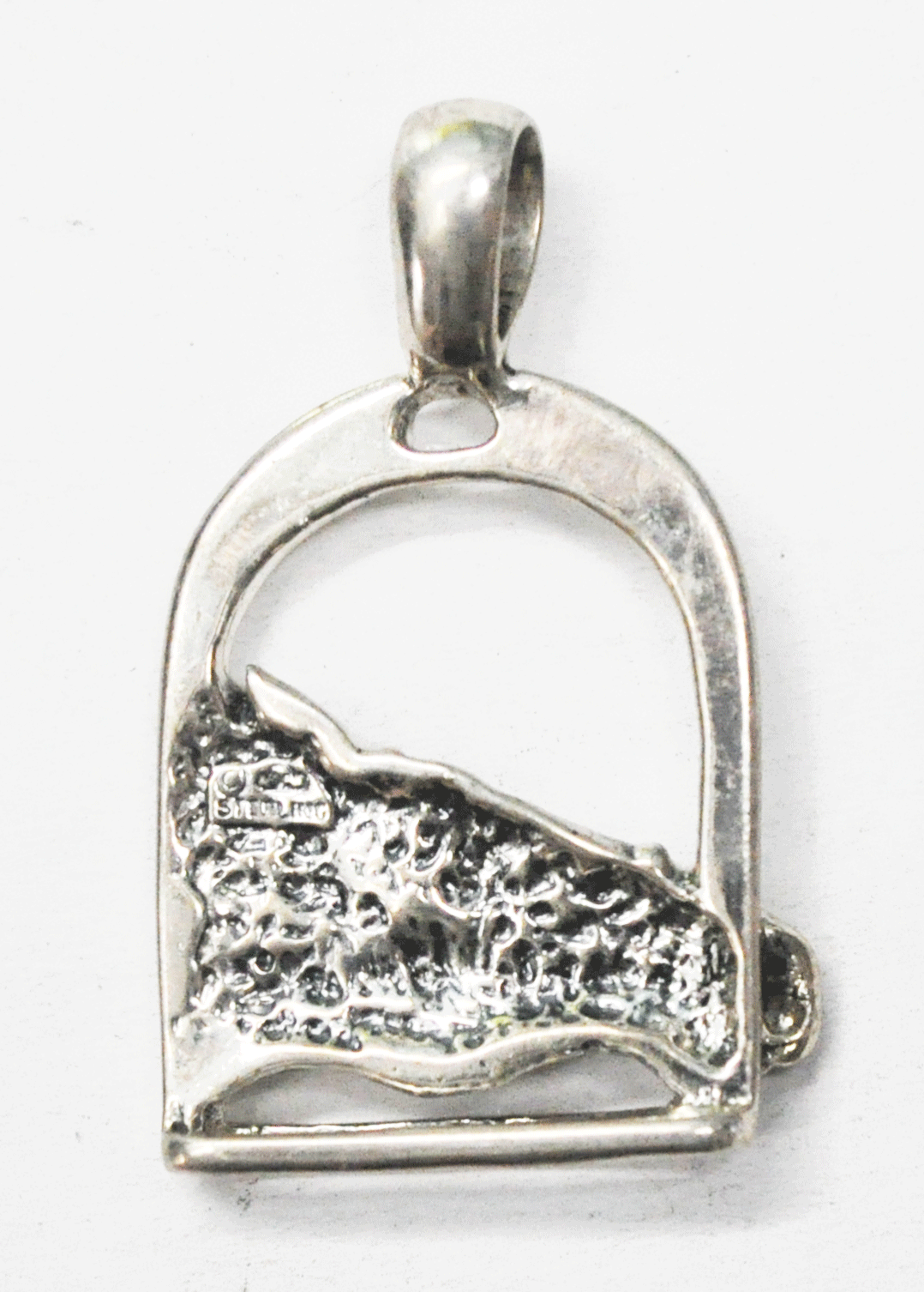Sterling Silver Cloud Horse Head Bust Cutout Pendant 45mm x 30mm