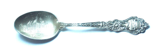 Paye & Baker New Court House Erie Kansas Sterling Silver Souvenir Spoon 5.25"