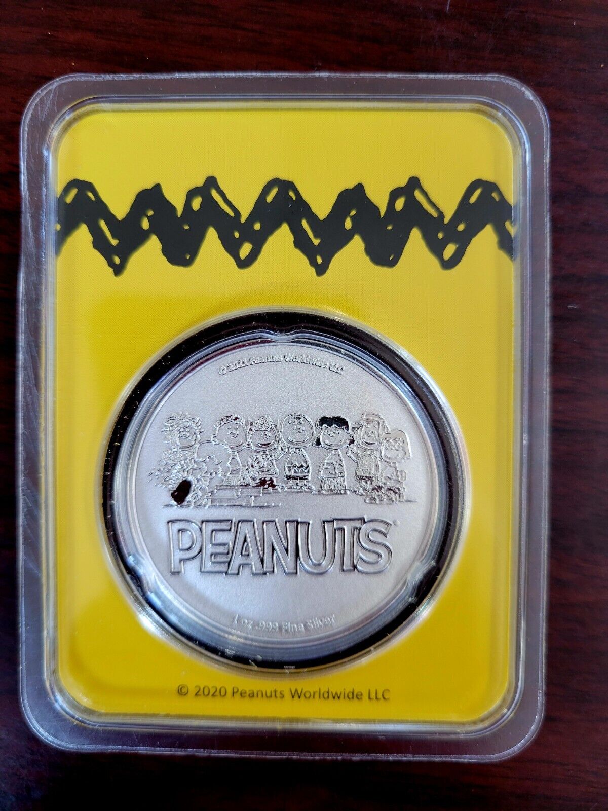 2021 Peanuts Valentines Day Snoopy & Charlie Brown In 1oz 999 Fine Silver