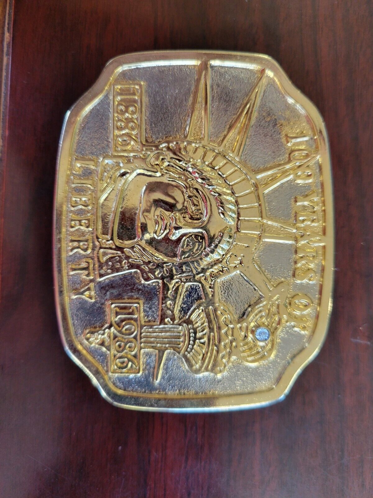 Vintage Statue of Liberty 100 Years of Liberty Two Tone Belt Buckle 1886 - 1986