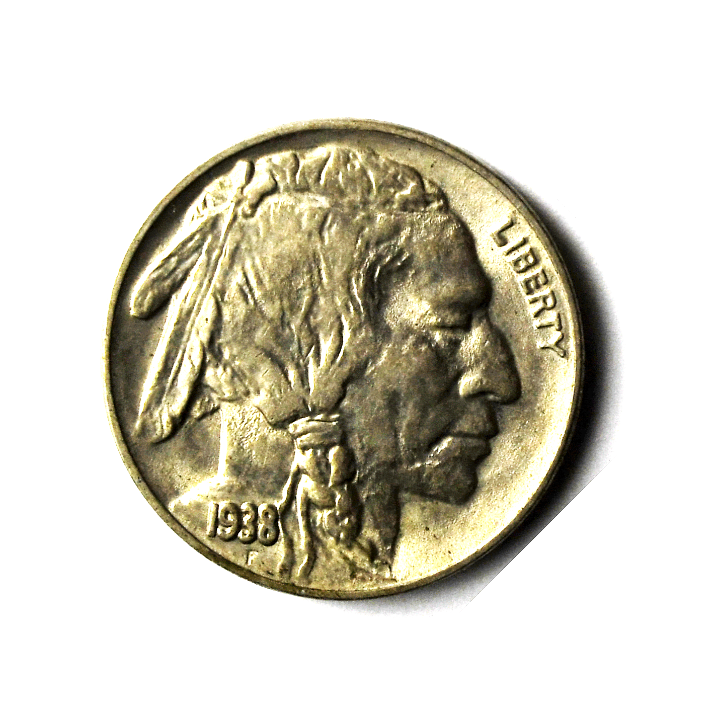 1938 D/D 5c Buffalo Nickel Five Cents US Denver FS-501 AU