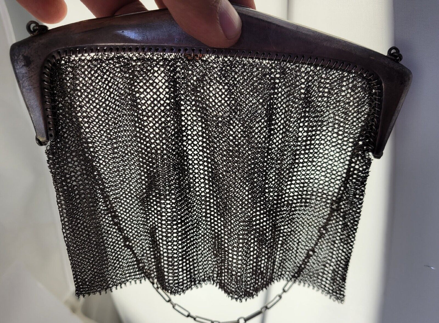 Geschutzt Sterling Silver Mesh Link Purse Germany Vintage Monogrammed 4.5oz