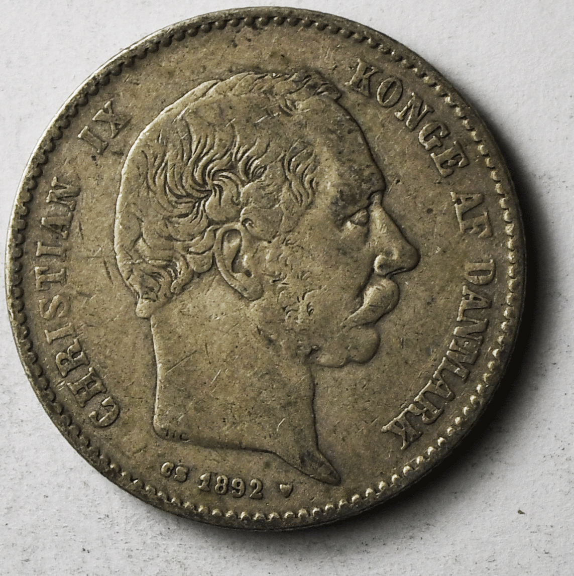 1892 (h) HC CS Denmark One Krone KM# 797.1 Silver Coin