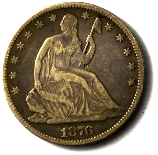 1876 50c Seated Liberty Silver Half Dollar Fifty Cents Type 1