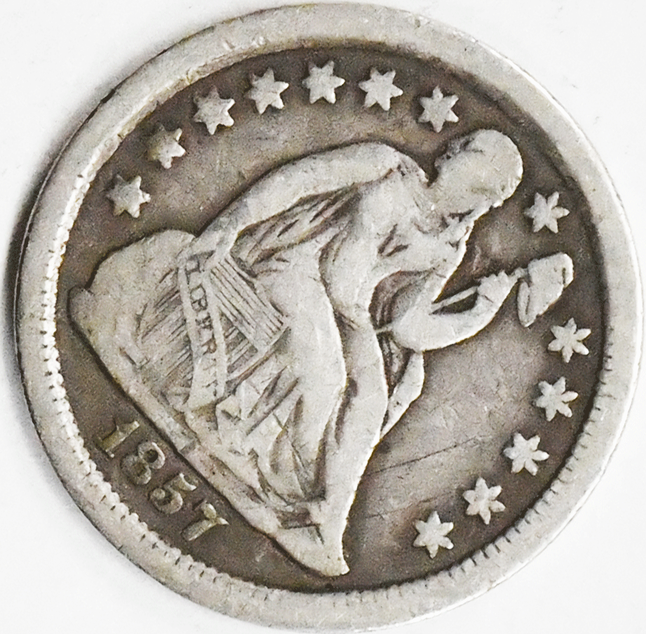 1857 10c Seated Liberty Silver Dime Ten Cents Philadelphia
