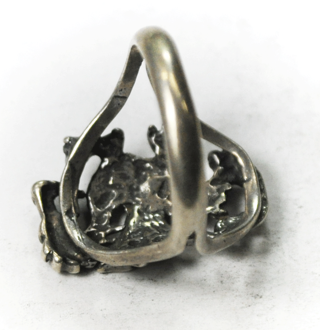 Sterling Silver OTT Dragon Ring 22mm Size 6-1/2