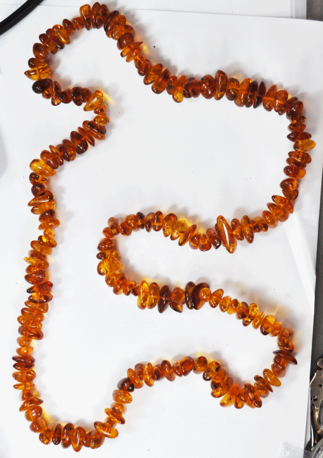 Baltic Amber Bead Chunky Necklace 18mm 36" Rope Cord Honey Cognac