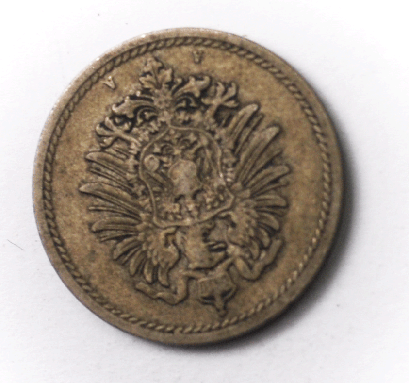 1875 A Germany Empire 5 Five Pfennig Copper Nickel Coin KM# 3