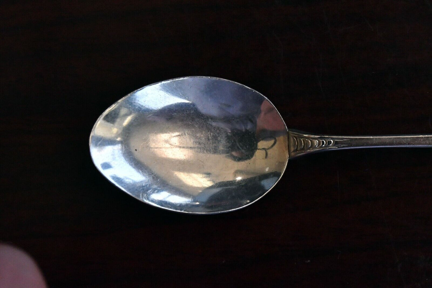 Berling Enameled .800 Fine Silver 4 3/8" Souvenir Demitasse Spoon .36 oz.