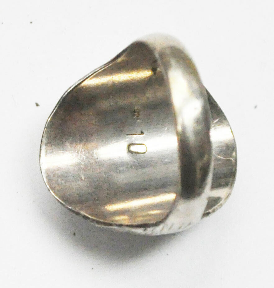 Sterling Silver Domed Etched Floral Ring Size 9-1/2