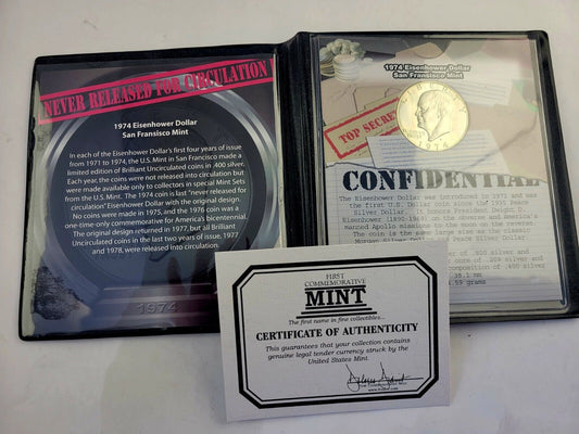 1974-S Eisenhower Dollar 40% Silver Uncirculated  Never Released for Circulation