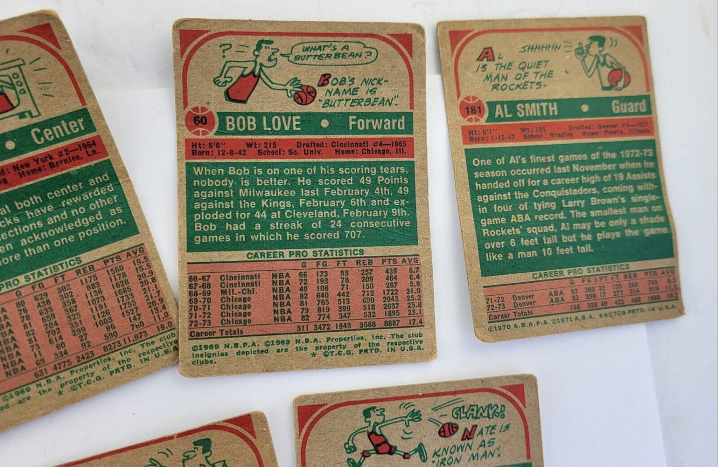 1970s Topps Basketball Lot of 10 Cards Williams, Rule, Smith, Moore, Reed, Love