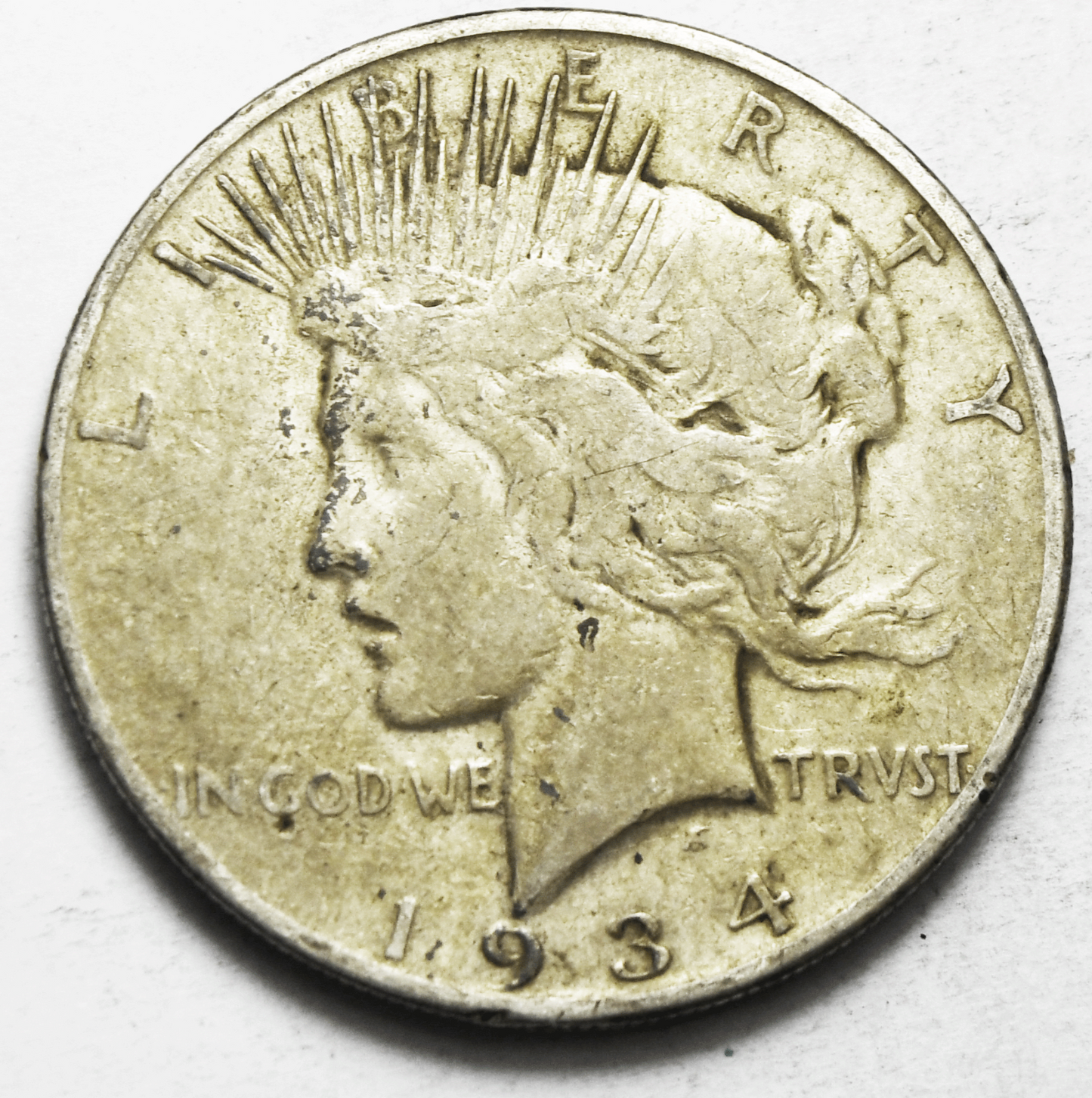 1934 S $1 Peace Silver One Dollar US San Francisco