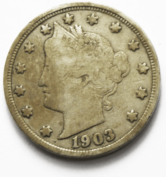 1903 5c V Liberty Nickel Five Cents Rare US Philadelphia