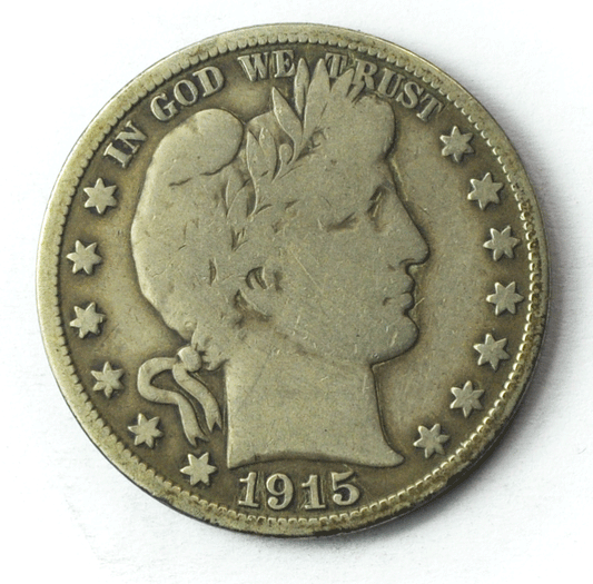 1915 S 50c Barber Silver Half Dollar Fifty Cents US San Francisco