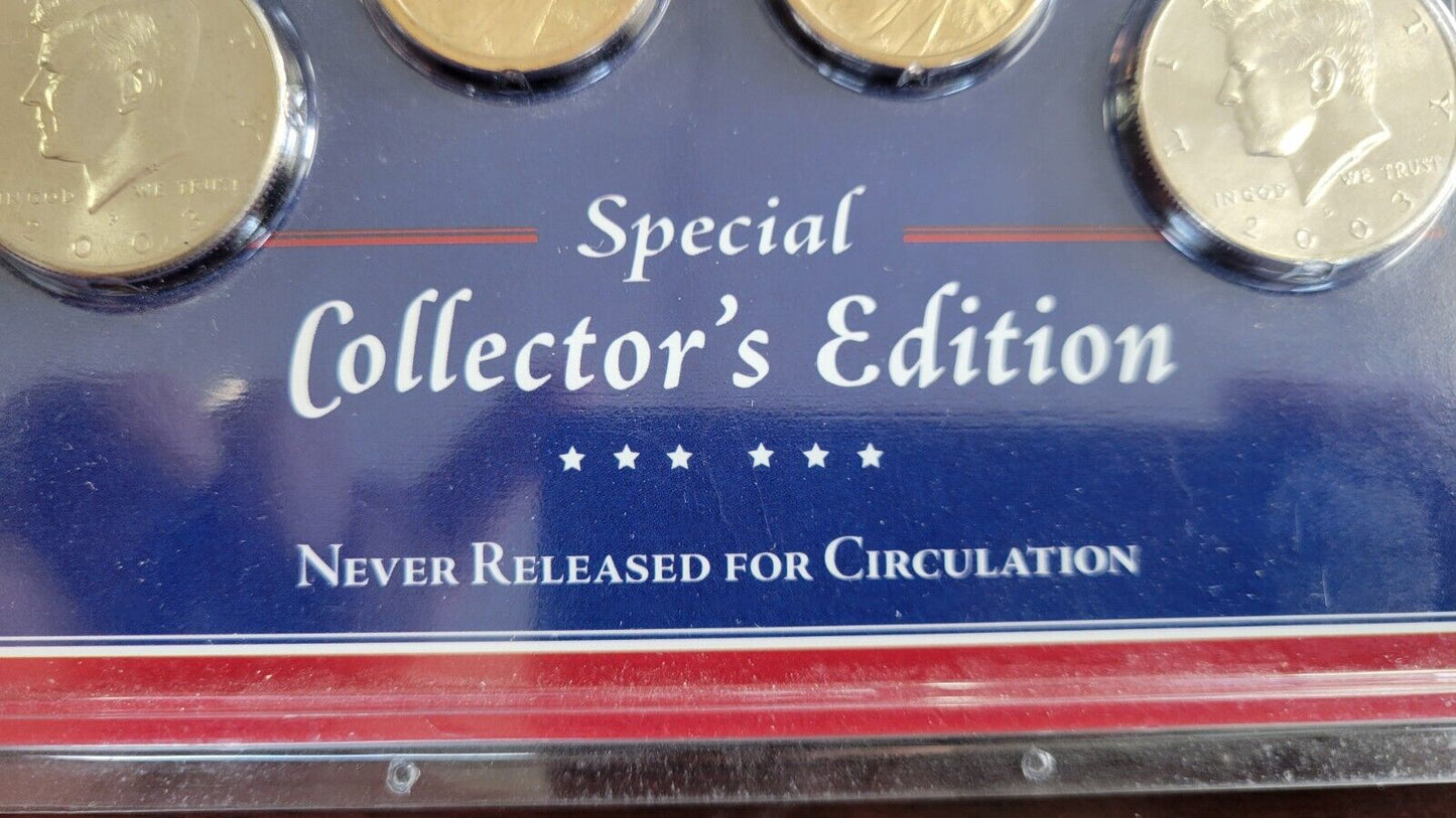 2003 P & D Uncirculated Kennedy Sacagawea Special Collector Edition 4 Coin Set
