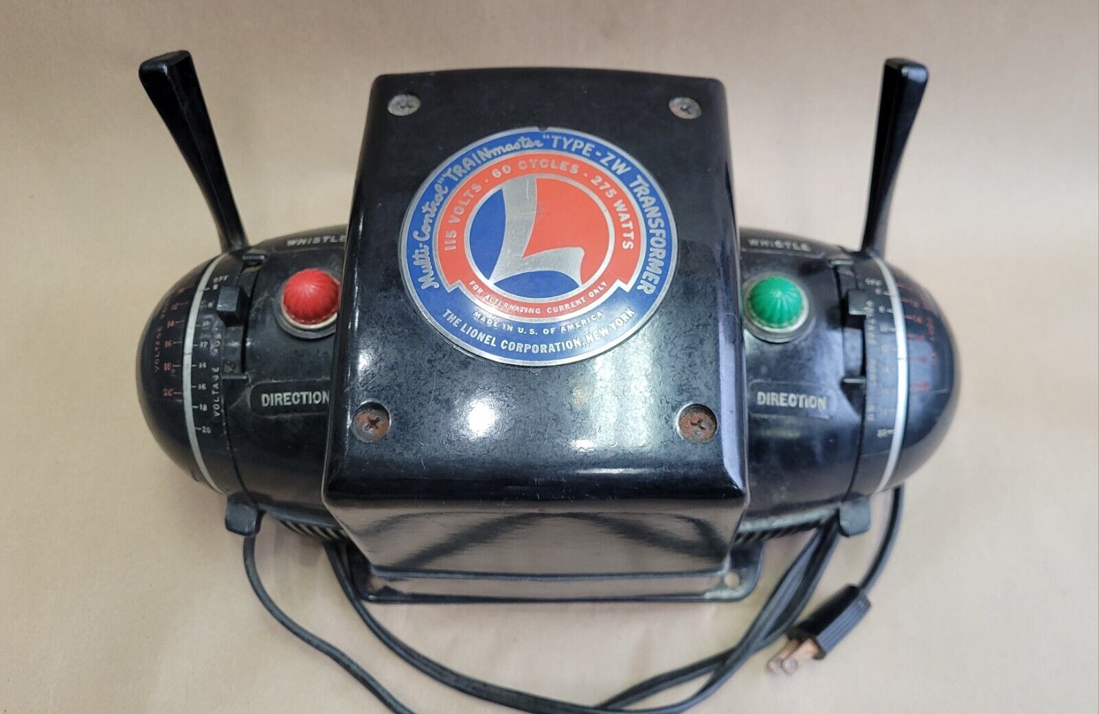 Vintage Lionel Multi Control Trainmaster Type ZW Transformer 275 Watt ...