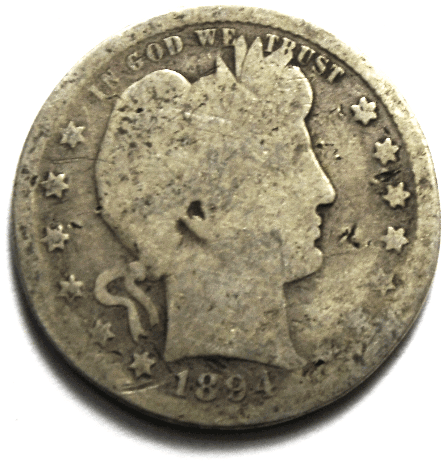 1894 S 25c Barber Silver Quarter Dollar Twenty Five Cents San Francisco