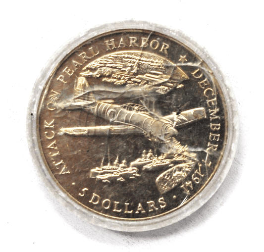 2000 S Liberia $5 Five Dollars Copper Nickel Coin Gem Unc Pearl Harbor