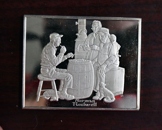 1979 Norman Rockwell "The Checker Game" Sterling Silver 3.2 oz. Franklin Mint