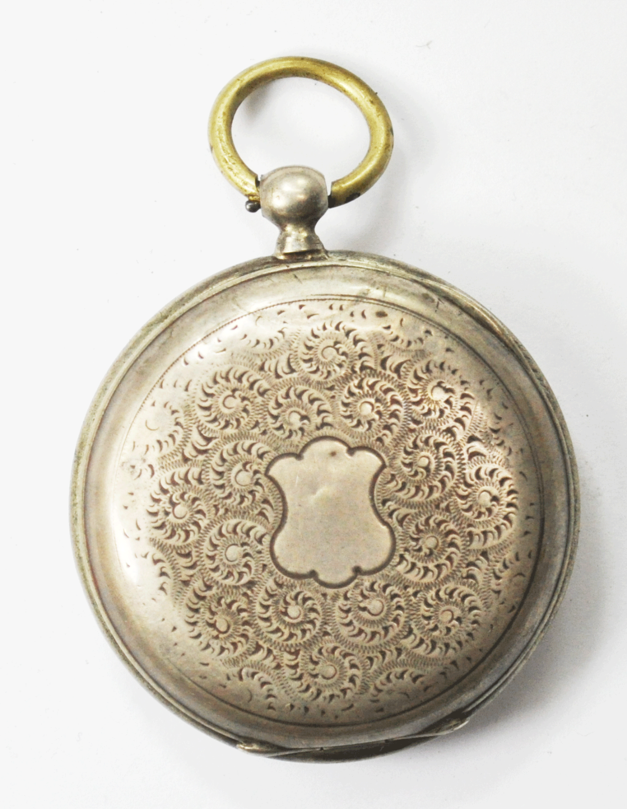 Swiss Cylindre 8 Rubis 800 Fine KW KS Pocket Watch Hand Monogram Swedish Crown