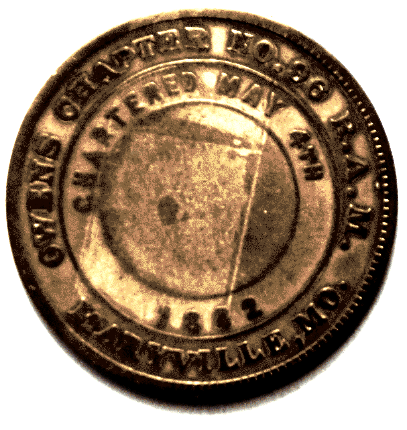 Maryville Missouri Masonic Copper Penny 32mm Chapter 96