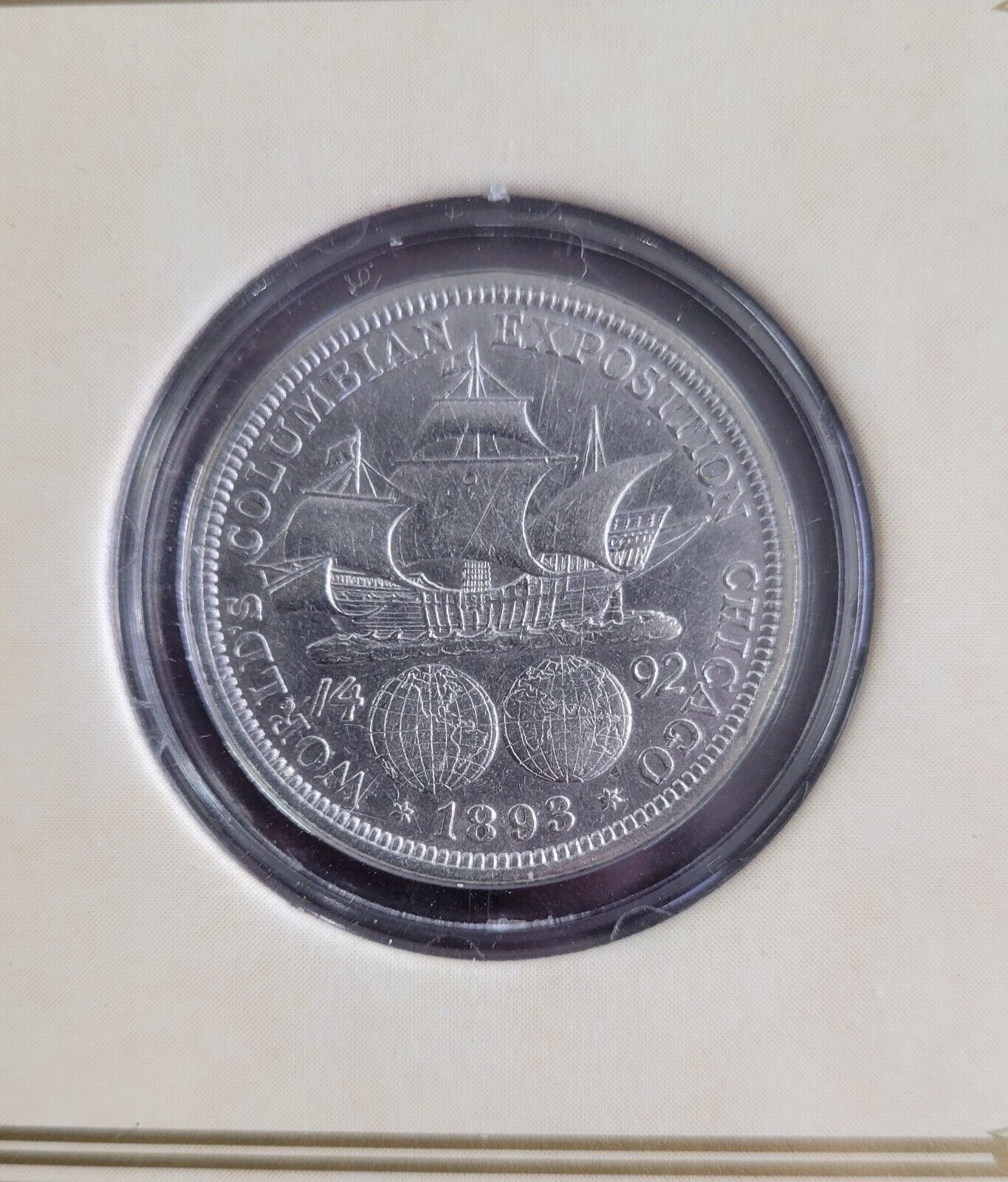 1893 American Historic Society Columbian Exposition Chicago Half Dollar