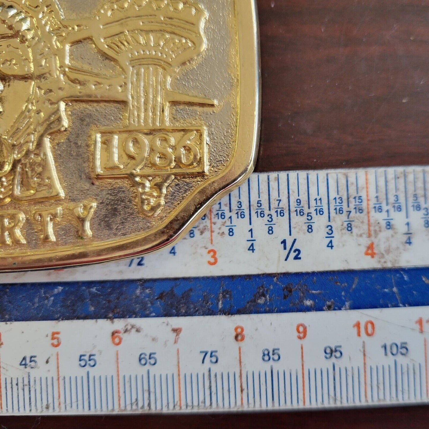 Vintage Statue of Liberty 100 Years of Liberty Two Tone Belt Buckle 1886 - 1986