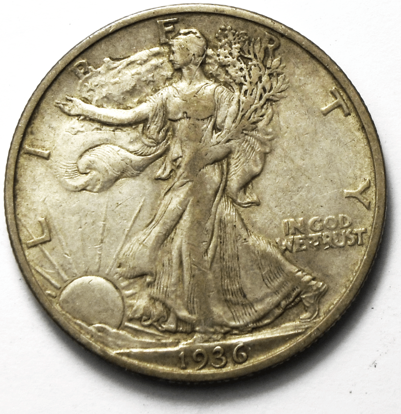 1936 S 50c Walking Half Dollar Silver Fifty Cents San Francisco