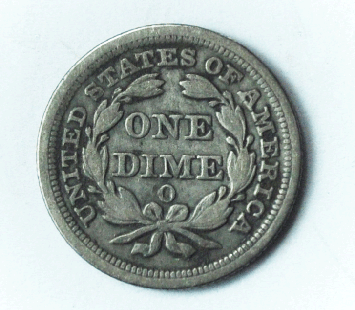 1857 O 10c Seated Silver Dime Ten Cents New Orleans