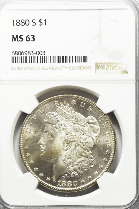 1880 S $1 Morgan Silver Dollar MS63 NGC San Francisco