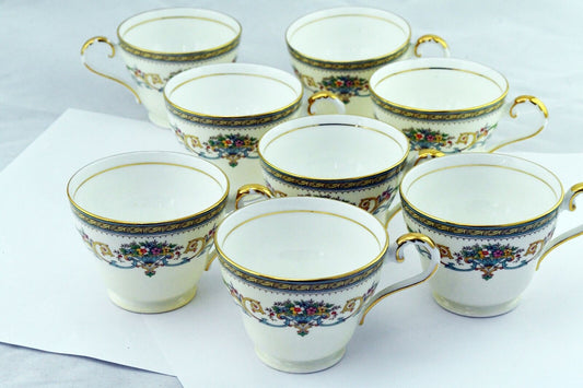 Set of 8 Henley by Aynsley Porcelain Tea Cups
