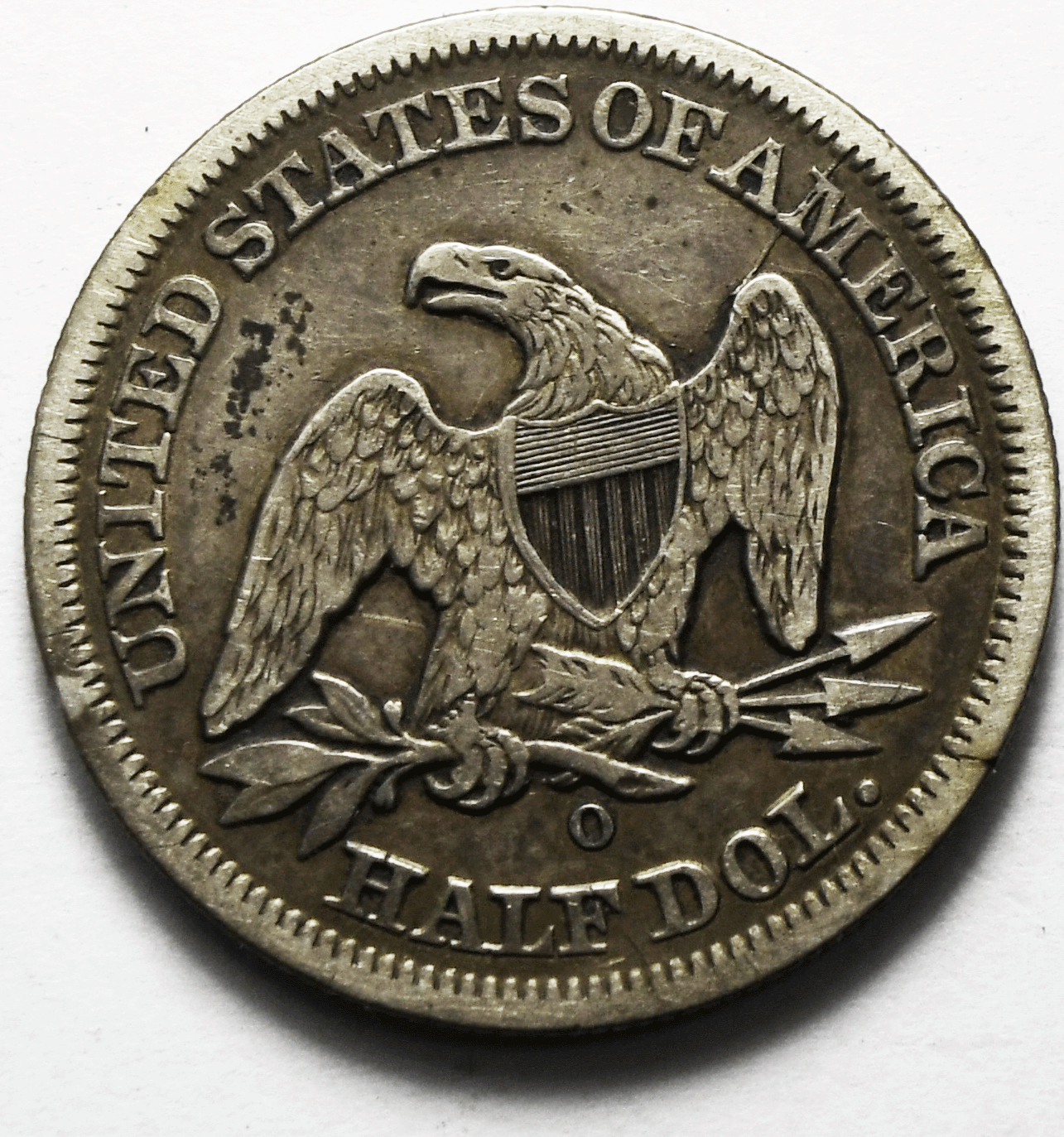 1854 O 50c Seated Liberty Silver Half Dollar Fifty Cents New Orleans