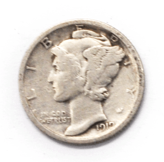 1919 S 10c Mercury Silver Dime Rare Ten Cents San Francisco