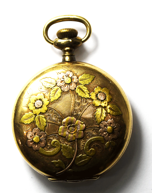 1905 Elgin Grade 295 Size 6 Tri Color Gold Filled Hunters Case Pocket Watch