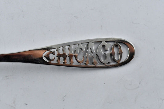 Chicago Illinois Sterling Silver 5 1/8" Souvenir Spoon By Manchester .45oz.