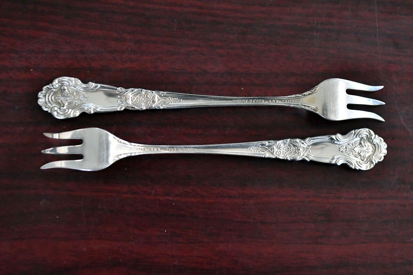 2 French Renaissance by Reed & Barton Sterling 5 5/8" Cocktail Forks 1.3 oz.