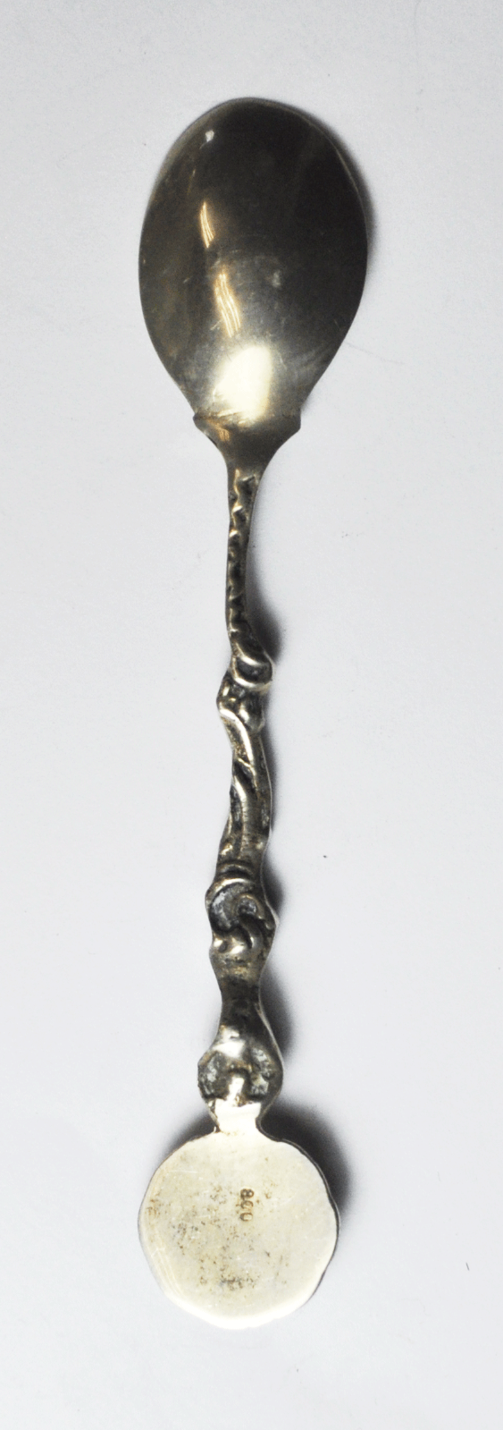800 Fine Silver Athens Greece Parthenon  Souvenir Spoon 4-1/8"