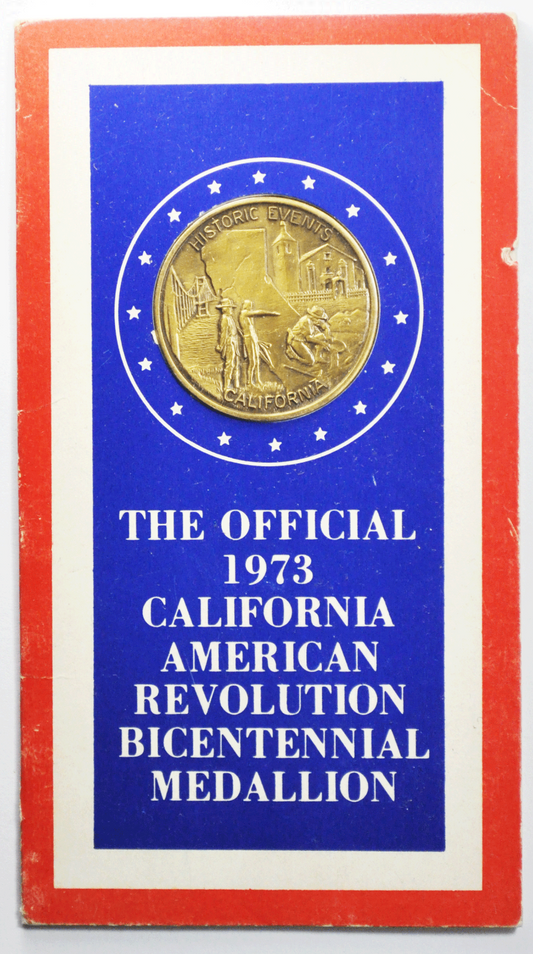 1973 Official California Bicentennial Medallion 39mm Lincoln Mint Carded